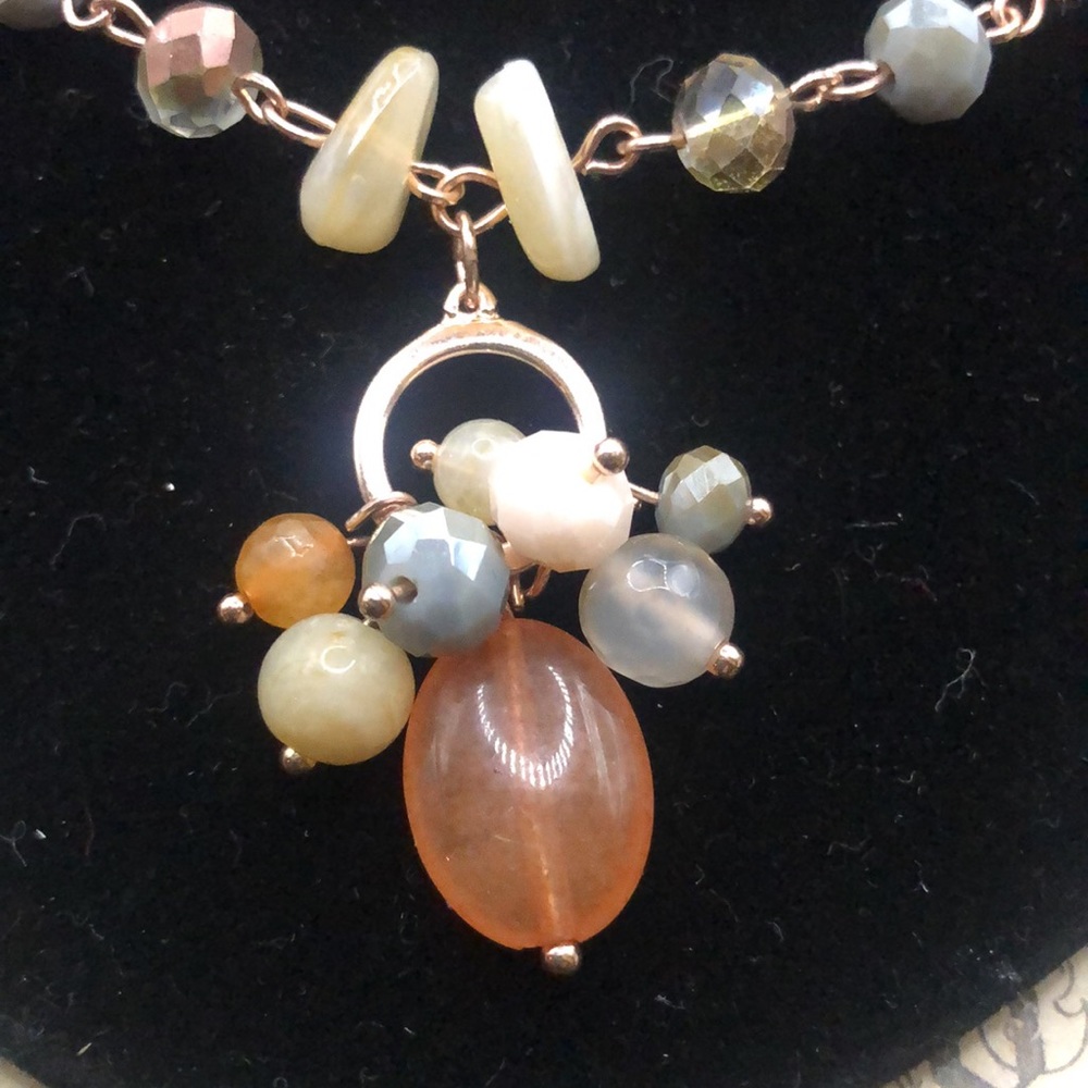 Carnelian Swarovski Crystal Necklace